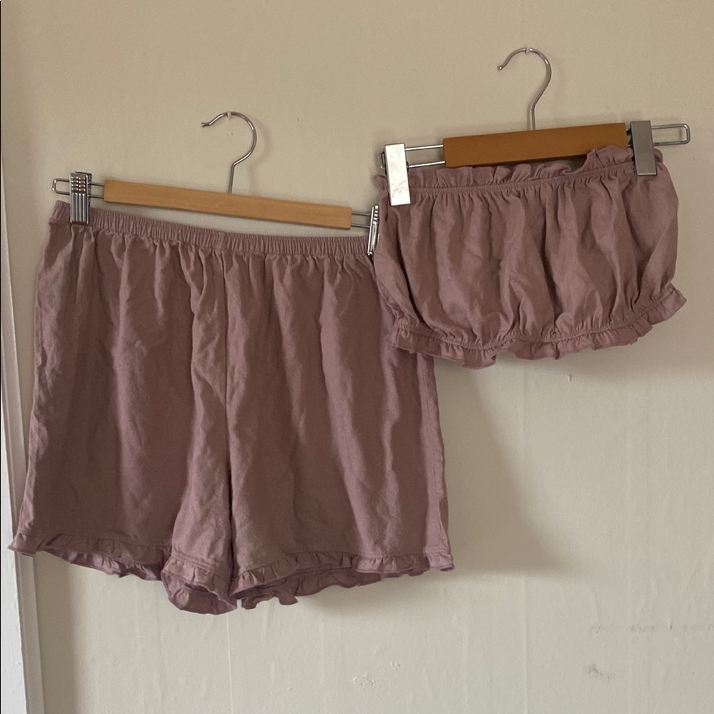 Slow fashion Ruffled Shorts Set